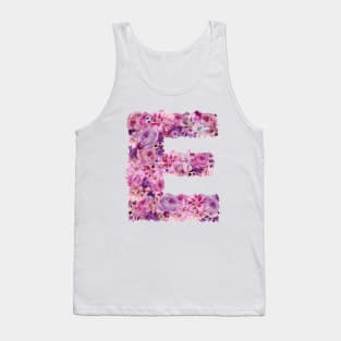 Pink Floral Letter E Tank Top